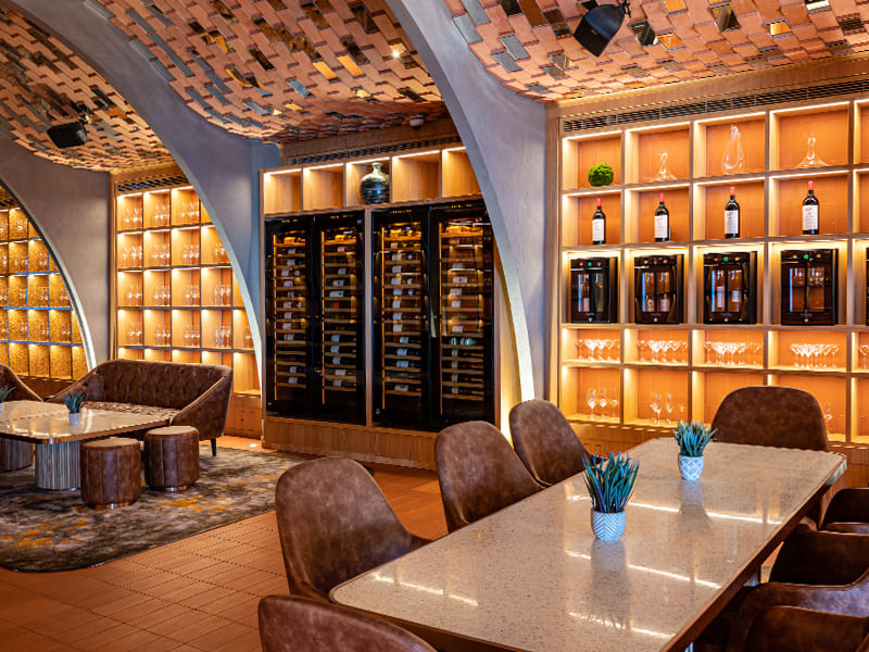 Flush fitting wine cabinet