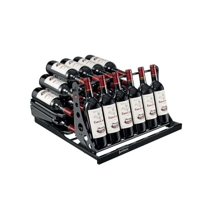 Horizontal display support for sliding shelves