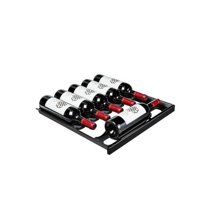 Sliding shelf glossy black front - 6 bottles