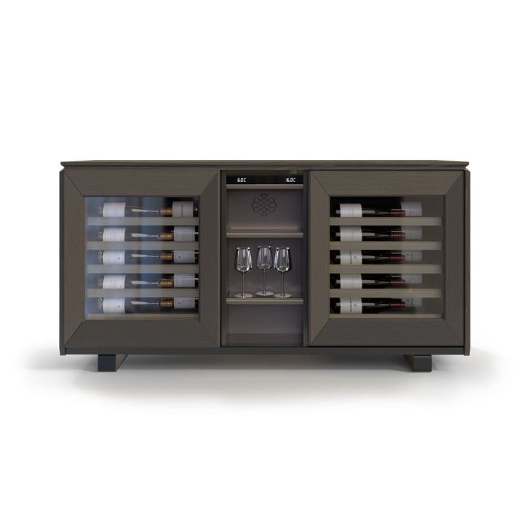 2-temperature sideboard wine cabinet in brown smoked - Harmonie