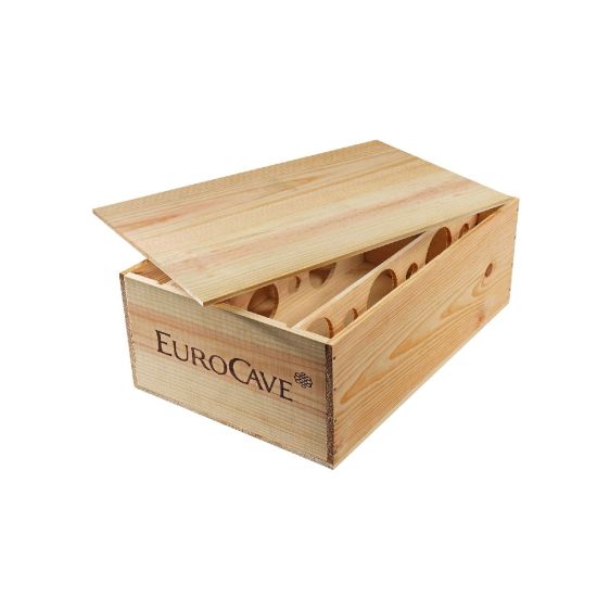 Wooden case for storing 12 wine bottles