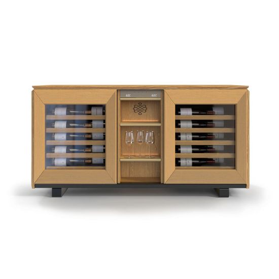 2-temperature sideboard wine cabinet in light oak - Harmonie
