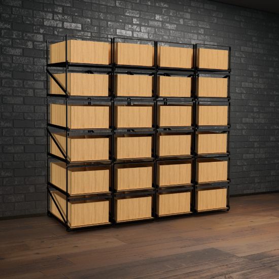 Storage system for 12-bottle wine cases