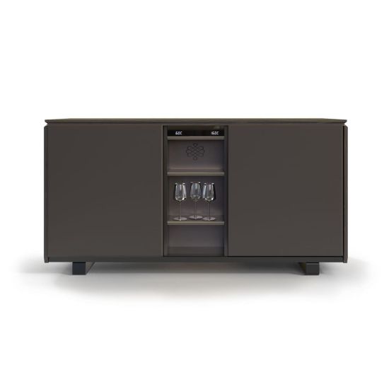 2-temperature sideboard wine cabinet in brown smoked - Harmonie