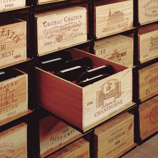 Storage system for 12-bottle wine cases