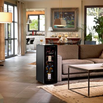 12-bottle wine bar - brings wine to the correct temperature and preserves open bottles