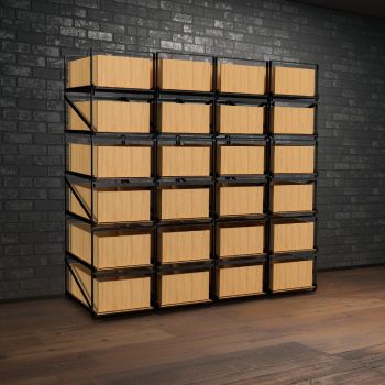 Storage system for 12-bottle wine cases