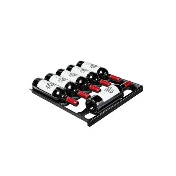 Sliding shelf glossy black front - 6 bottles