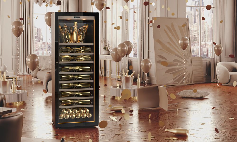 An elegant setting for storing your champagne at an ideal serving temperature.