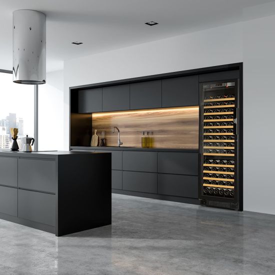 Large wine serving cabinet, multi-temperature, which can be built-in - Compact