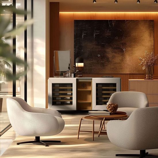 2-temperature sideboard wine cabinet, white - Harmonie