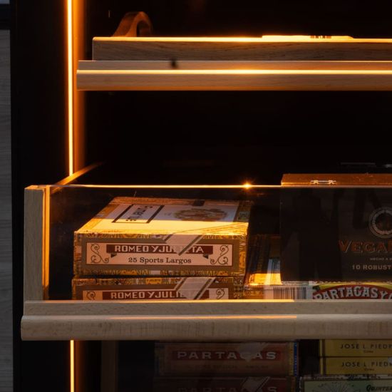 Sliding storage drawer for cigar humidor