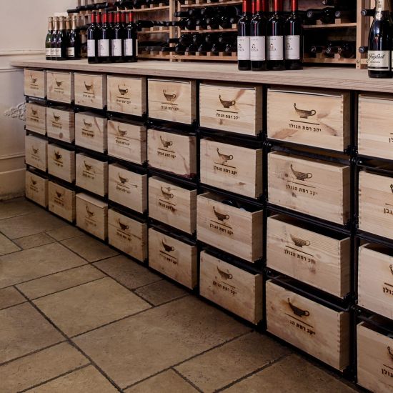 Storage system for 12-bottle wine cases