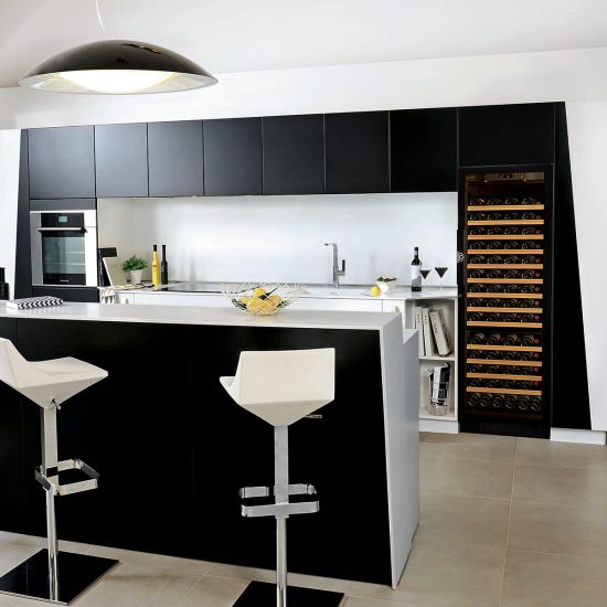 Large wine serving cabinet, multi-temperature, which can be built-in - Compact