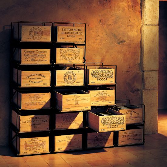 Storage system for 12-bottle wine cases