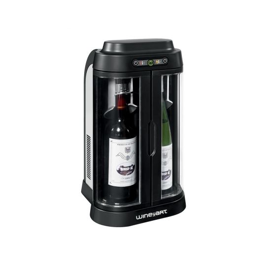 Wine bar for private individuals - brings wine to the correct serving temperature and displays open bottles - 2 bottles.