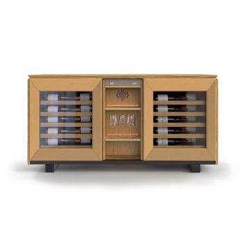 2-temperature sideboard wine cabinet in light oak - Harmonie