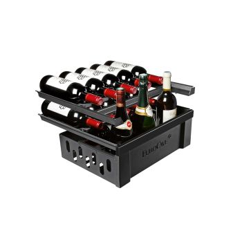 wine service kit aglossy black front - 16 bottles