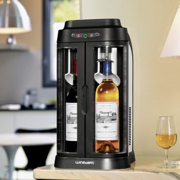 Wine bar for private individuals - brings wine to the correct serving temperature and displays open bottles - 2 bottles.