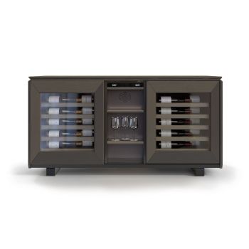 2-temperature sideboard wine cabinet in brown smoked - Harmonie