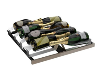 Sliding drawer rack specially designed for champagne bottles with a luxurious finish