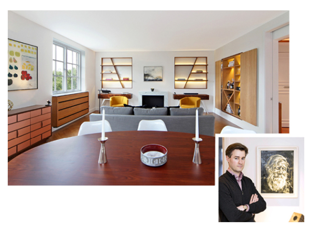 Deco trend - Penthouse kitchen renovation project with a built-in wine cooler in London - Architect Patrick Dougherty