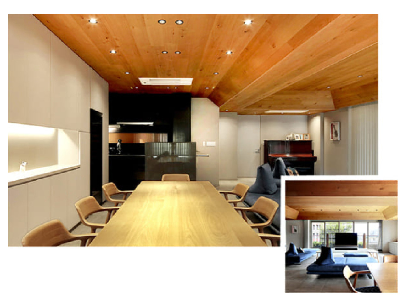 Renovation project of a house in Tokyo with a EuroCave built-in wine cabinet in a custom-made furniture in a living-room.