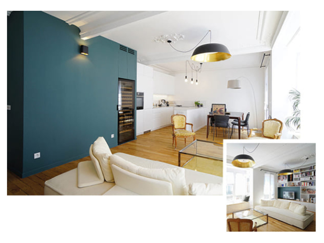 Interior design - A wine cabinet be fully integrated - A Parisian apartment redesigned - Decoration trend