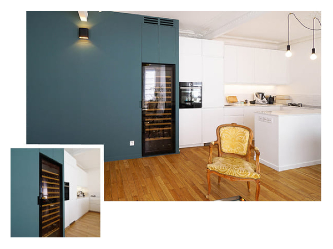 Interior design - A wine cabinet be fully integrated - A Parisian apartment redesigned - Decoration trend