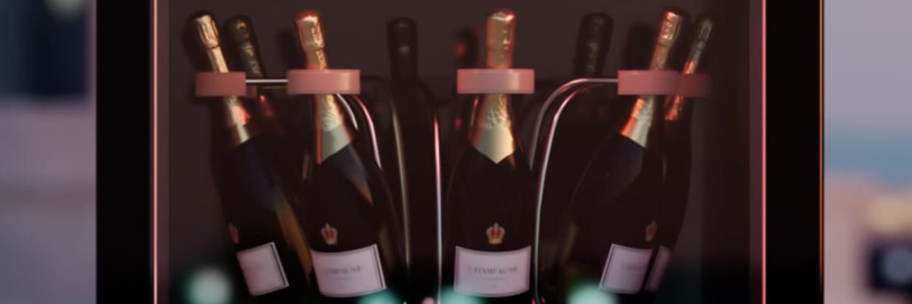 EuroCave "ice bucket" shelf: a rotating shelf for easy access to your chamapgne bottles.