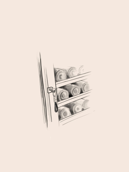 Illustration of an electric wine cellar