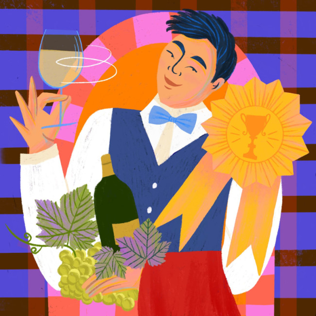 Illustration "First five times" by Élodie Flavenot to the EuroCave web magazine