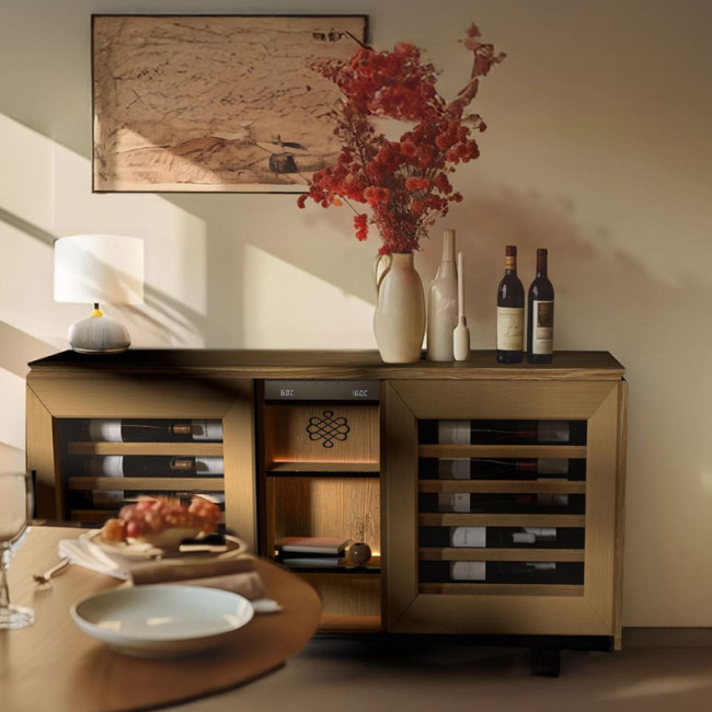 Combine a designer sideboard with a real electric wine cellar for cooling and storing wine, with all the eurocave technology built in and a 5-year manufacturer's guarantee.