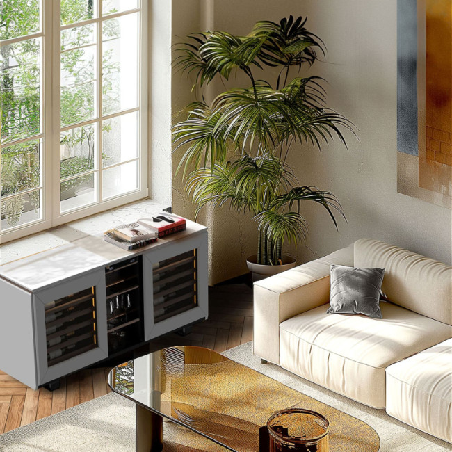 Combine a designer buffet with a real electric wine cellar to cool and store your wine, with all the eurocave technology built in and a 5-year manufacturer's guarantee.