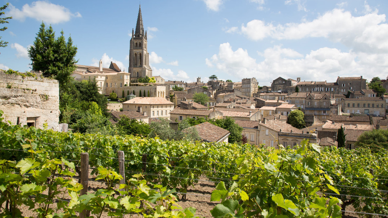 Photo of the village of Saint-Émilion in the Bordeaux region, where many world-renowned wines are produced.