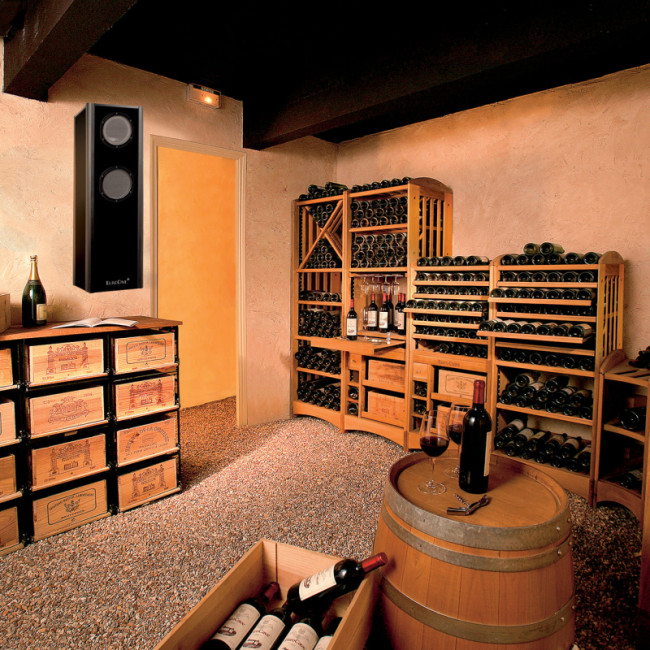 Ventilated cold wine cellar conditioner for temperature and humidity control with air renewal. Supplied with remote control. Cooling capacity up to 50m³.